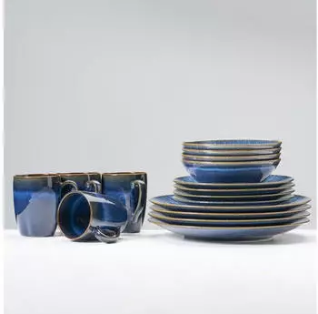 Gipfelst&uuml;ck Eisfall Kombiservice Scandi-Style Unikate 4 Personen 16-teilig