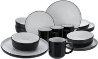 CreaTable Kombiservice "Nordic Cool Black, Kombi-Set 16-tlg" Scandi-Style