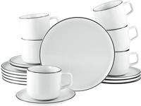 CreaTable Kaffeeservice "Chef Collection Black Line, Kaffee-Service 18-tlg" Daily