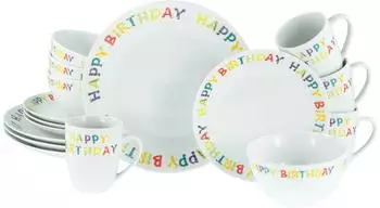 CreaTable 24166, Luna Happy Birthday, Kombiservice 16-tlg, Porzellan