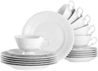 CreaTable Kaffeeservice "Frederike Weiss, Service 18-tlg." Klassisch, Zeitlos