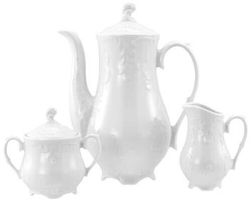 CreaTable 12620, Rokoko Weiss, Kaffeegarnitur 3-tlg, Porzellan