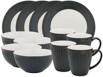 Greengate Alice Frühstücksset dark grey 12tlg