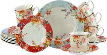 CreaTable 24487, Crimson Creme, Kaffeeservice 18-tlg, Steingut