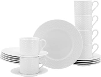 CreaTable 24640, Polo Weiss, Kaffeeservice 18-tlg, Porzellan