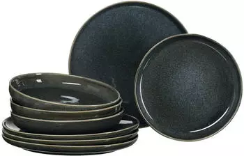 Ritzenhoff & Breker Tafelset Eda Schiefer 8-tlg., Geschirr-Set, Steingut, Grau