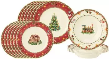 Seltmann Weiden Weiden Marieluise Weihnachtsnostalgie Teller-Set 18-teilig