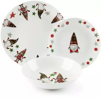 Excelsa Tartan Gnome dinner set 18 pcs.