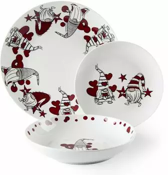 Excelsa Gnome Sweet Home dinner set 18 pcs.