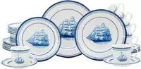 CreaTable Kombiservice "Segelschiff, Service 30-tlg." Elegante Fahnenform,