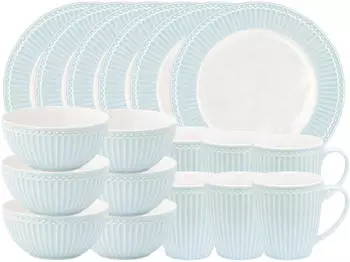 Greengate Alice Frühstücksset pale blue 18tlg