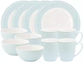 Greengate Alice Frühstücksset pale blue 12tlg