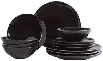 Broste Copenhagen Nordic Coal Geschirrset mittag für Vier