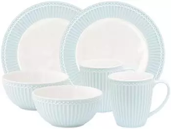 Greengate Alice Frühstücksset pale blue 6tlg