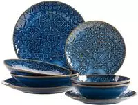 M&Auml;SER Kombiservice "TRAD. TILES BLAU, Geschirr Set, Steinzeug"