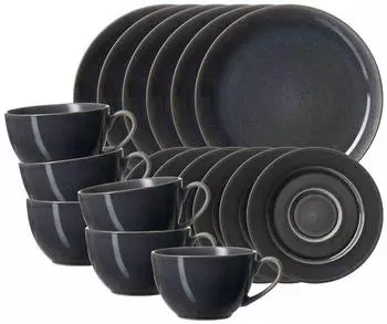 Ritzenhoff & Breker Kaffeeservice Toledo 18er Set, dunkelgrau dunkelgrau
