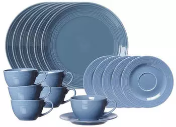 Ritzenhoff & Breker Levi Kaffeeservice 18-teilig blau blau Porzellan