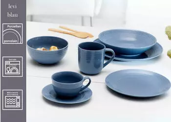 Ritzenhoff & Breker Levi Tafelservice 12-teilig blau blau Porzellan