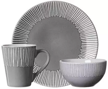Ritzenhoff & Breker Banda Frühstücks-Set 18-teilig Grau grau Steingut