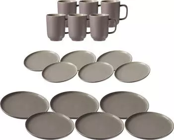 Ritzenhoff & Breker JASPER Tafelservice 18-tlg. taupe grau Keramik