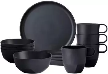 Mepal SILUETA Fr&uuml;hst&uuml;cks-Set 12-teilig Nordic Black schwarz Kunststoff