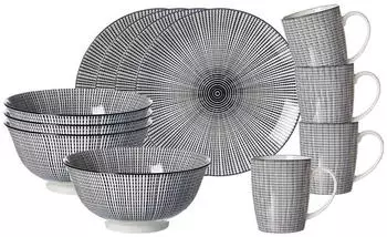 Ritzenhoff & Breker Takeo Stripes Fr&uuml;hst&uuml;cksset 12-teilig mehrfarbig Porzellan