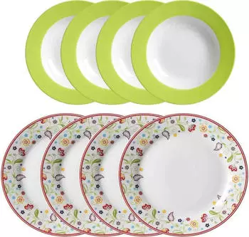Ritzenhoff & Breker SHANTI DOPPIO Tafelservice 8-teilig grün mehrfarbig Porzellan