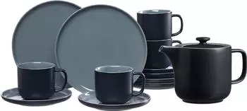 Ritzenhoff & Breker JASPER Kaffeeservice mit Kanne schwarz 13-teilig schwarz Keramik