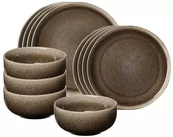 Ritzenhoff & Breker Kombiservice Eda Basic-Set 12er Set (12-tlg), 4 Personen, Steingut
