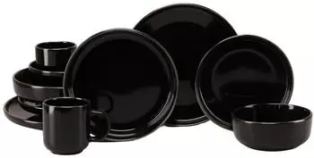 CreaTable 24782, Nordic Festive Schwarz, Kombiservice 10-tlg, Steinzeug