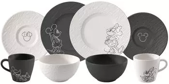 Villeroy & Boch Manufacture Rock Mickey Mouse Fr&uuml;hst&uuml;cks-Set 8tlg
