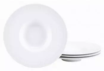 CreaTable 25149, Show Time Stripes Weiss, Tellerset 4-tlg, Porzellan