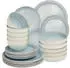 TecTake Tafelservice, Grau, Keramik, 26.5x2.5x26.5 cm, Essen & Trinken, Geschirr, Geschirr-Sets