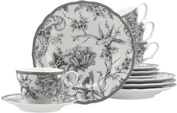 CreaTable 24766, Adelaide Grau, Kaffeeservice 12-tlg, Porzellan