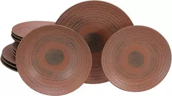 CreaTable 24859, Neapel Terra, Tellerset 12-tlg, Steinzeug