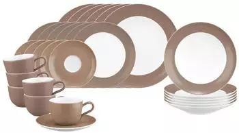 Seltmann Weiden Liberty Pure Colors Kombiservice 30-teilig Cocoa Brown