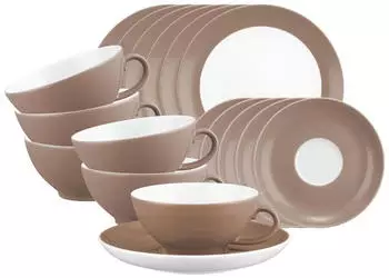 Seltmann Weiden Liberty Pure Colors Teeservice 18-teilig Cocoa Brown