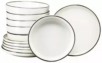 CreaTable 24793, Nordic Festive Creme, Tafelservice 12-tlg, Steinzeug