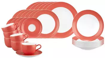 Seltmann Weiden Liberty Pure Colors Kombiservice 30-teilig Flamingo Red