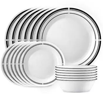 Corelle Brasserie Rundes Geschirrset 18-teilig für 6 Personen, Vitrelle-Glas (1147828)