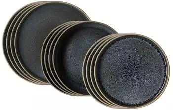 Ritzenhoff & Breker Eda Teller-Set 12-teilig Schiefer grau Steingut