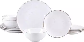 CreaTable 24814, Vintage Nature Weiss, Tellerset 12-tlg, Porzellan