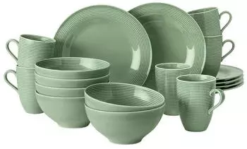 Seltmann Weiden Beat Color Glaze Fr&uuml;hst&uuml;cks-Set 18-teilig Salbeigr&uuml;n