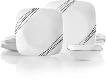 Corelle Simple Sketch 18-teiliges Geschirrset, splitterbeständig, für 6 Personen (1134346)