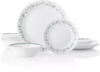 Corelle Geschirrset 18-teilig Glas Blau & Weiß Landhaus (1122070)