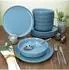 Ritzenhoff & Breker Ritzenhoff 12tlg Tafelservice Jasper Graublau Steingut Speiseteller Suppenteller