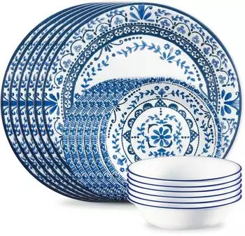 Corelle Portofino 18-teiliges splitterfestes Glas-Tafelservice für 6 Personen (1135397)