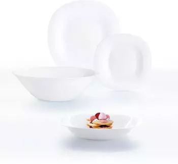 Luminarc Carine Blanco Geschirrset Opal 19-teilig für 6 Personen, weiß (5427225)