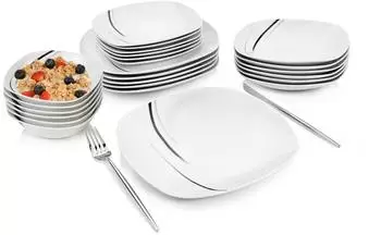 S&auml;nger Bilgola Black Lines Kombiservice Porzellan 24-teilig (224360)