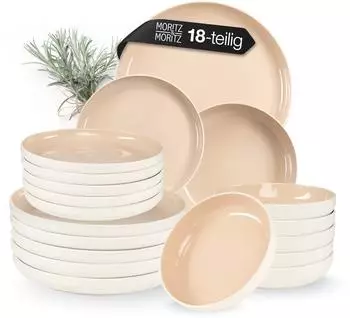 Moritz & Moritz CAVO Geschirrset Steingut 18-tlg. Almond (6847)